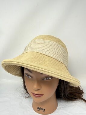 Black Horn Beige Cotton Bucket Sun Hat Neutral European Summer Coastal Grandma